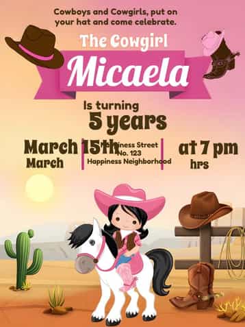 Invitation Boiadeira Pink – Most searched for theme pink, farm theme, rustic, fun, colorful, themed