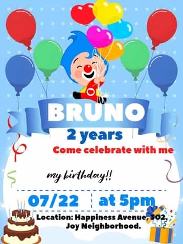 Invitation Plim A Hero Of The Colorful Heart – Most searched for theme colorful, superhero-themed, childish, fun-filled, vibrant