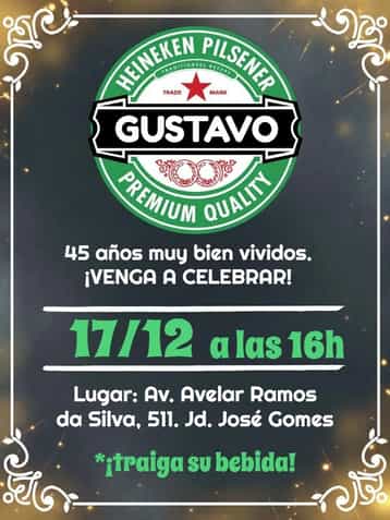 Invitación Heineken Hombre – tema Cumpleaños verde, gris, blanco, pizarra, bar, moderno