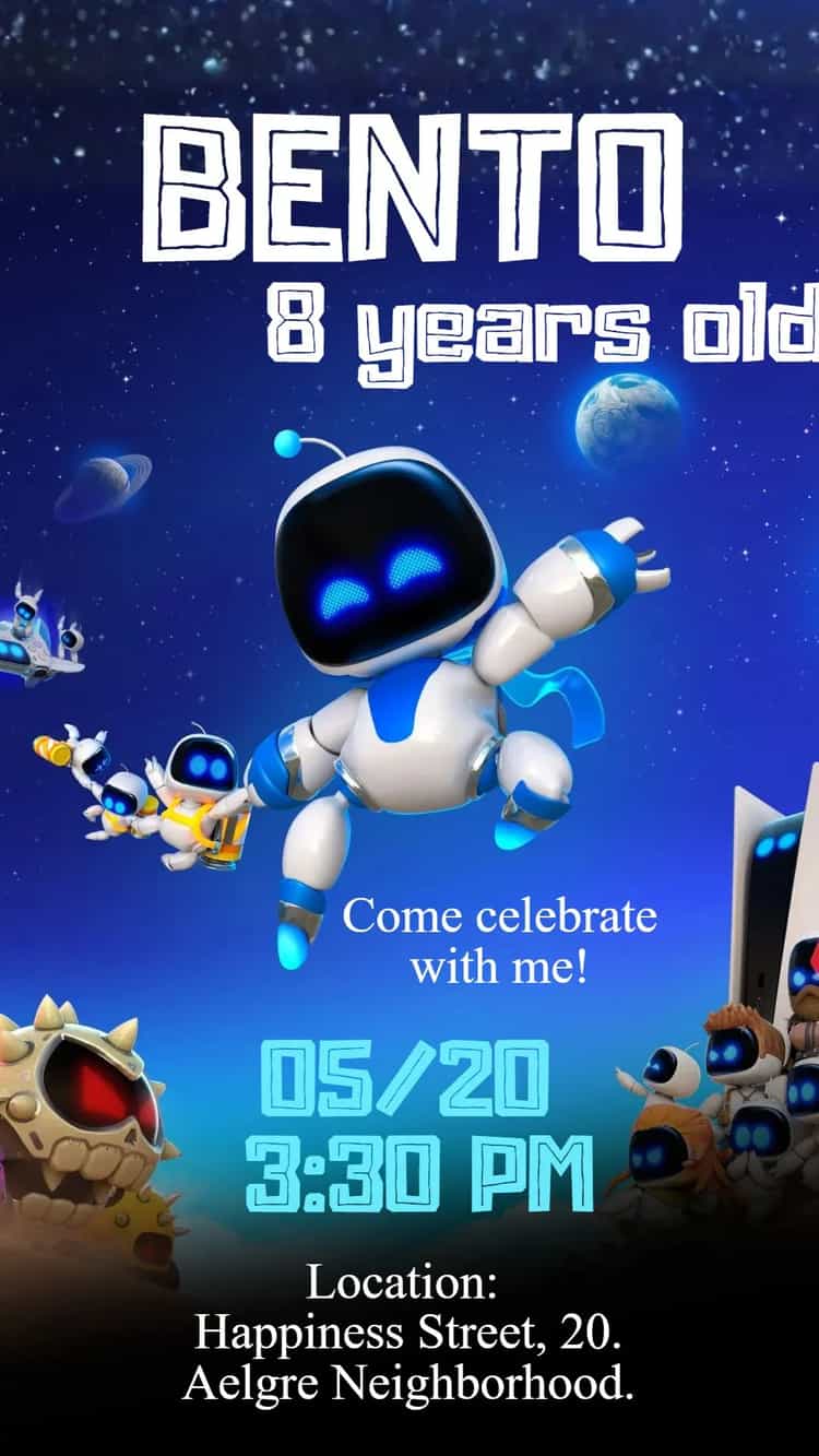 Astrobot Digital Invitation - Children's Birthday | Convitede