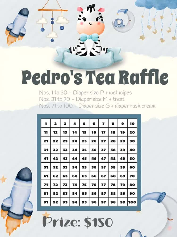 Princess Teddy Bear Diaper Tea Party Invitation - Raffle Tea Party ...
