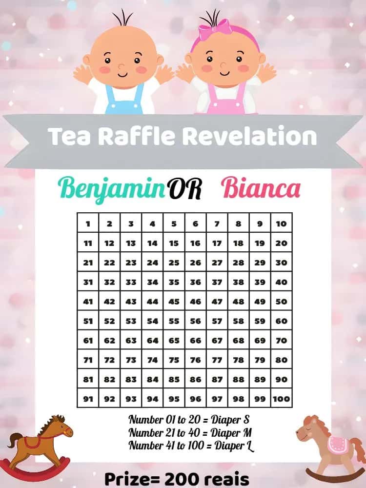 Teacup Raffle Tea Raffle Babies Gender Reveal - Charming Digital Invitation | Convitede