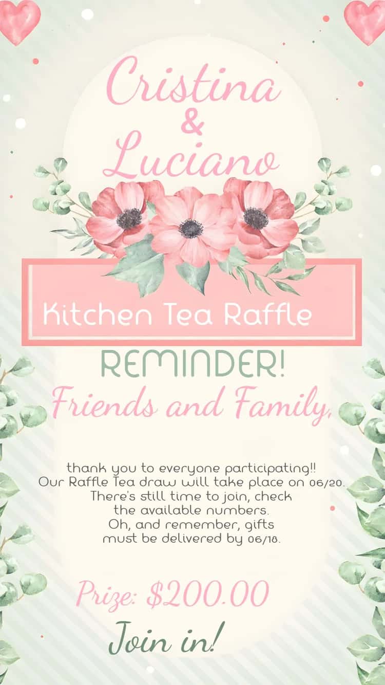 Kitchen Raffle Kitchen Raffle Tea Wedding - Elegant Digital Invitation | Convitede