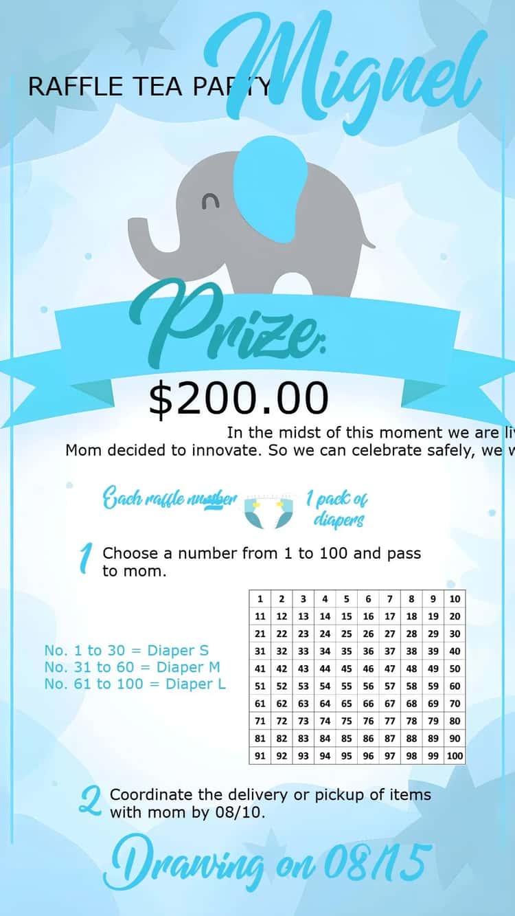 Safari Diaper Raffle Tea Card - Diaper Tea Party | Convitede