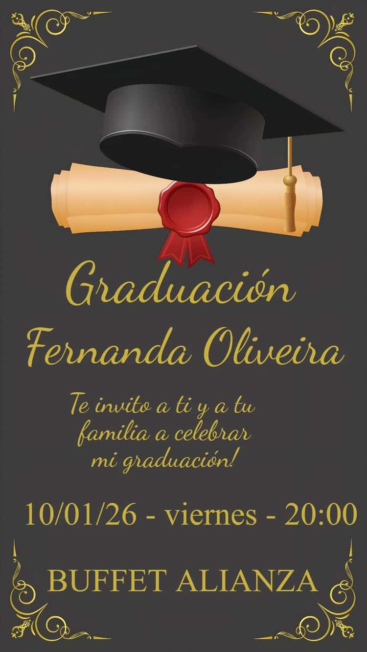 Invitación Digital Celebración de Graduación - Celebra tu Logro | Convitede